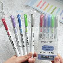 5/15pcs Double-Headed Fluorescent Highlighter Pens, 17*14cm, Soft Color, Suitable For Coloring, Marking, Highlighting, Thick & Thin Tips, Learning & Office Use (Random Color) - A - View 10