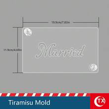 TX 1pc Transparent Acrylic Tiramisu Powder Sprinkle Template, Personalized "Just Married" And "Just Engaged" Text Baking Cake Decor Mold, Hollow Blessing Design Template, Easy To Operate, Clear Pattern, Reusable, Suitable For Wedding Venue Decor, Engagement, Birthday, Cake Baking Decor, Valentine's Day And Party Atmosphere Decor. - View 21