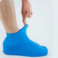Cubrecalzado de goma reutilizable, impermeable y antideslizante, protector de botas elástico, disponible en varios tamaños - Colocar - Ver 12
