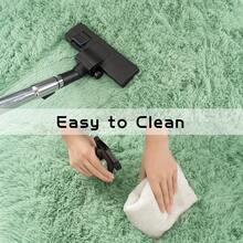 Shaggy Area Rug For Living Room, Soft Plush Rug For Bedroom, Large Ultra-Soft Plush Indoor Floor Carpet, Chic Home Decor Aesthetic, Upgrade Non-Slip Fluffy Rug, Ideal For Gifting On Special Occasions, Dry Clean Only, With 4 Carpet Stickers,  Mint Green - Xanh bạc hà - Xem 6