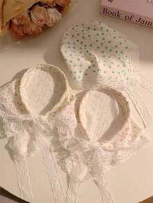 1pc Countryside Floral Headband/Headscarf Combo, Lace Head Wrap, Summer Beach French Style,Hairband,Hair Hoop Headbands Hair Accessories Head Accessories - 藍色 - 查看 6