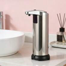 Stainless Steel Automatic Soap Dispenser, Contactless Infrared Sensor, Waterproof And Battery Powered (Batteries Not Included). Simple Design Suitable For Bathroom Countertops And Kitchen Sinks. A Hands-Free Soap Dispenser, A Modern Furniture Accessory. - Xem 8