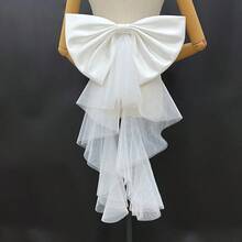 Nơ eo rộng kiểu Lolita, nơ voan hai lớp có tua rua, dây thắt lưng cô dâu có thể tháo rời, phù hợp với váy cưới. - Nhiều màu - Xem 14