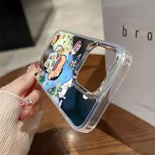 Cartoon Character Fun Print Phone Case-Compatible With  17,  16 Pro Max,  15 Pro Max,  13, And  12. Made From TPU Material With A Vibrant And Playful Design; Features Shockproof And Drop-Resistant Capabilities. Perfect For Kids, Fans Of Animated Series, Or As A Whimsical Gift For Loved Ones. - Silver - View 4