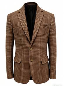 Áo blazer nam cài khuy đơn thanh lịch, thiết kế cổ điển, đa năng và tiện dụng, phù hợp cho các buổi đi chơi hàng ngày, hẹn hò thông thường hoặc các dịp công sở nhẹ nhàng. - Màu Khaki - Xem 4