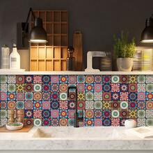 1 rollo de papel tapiz autoadhesivo, pegatina de pared plana con patrón de mandala vintage, pegatina de borde, pegatina de zócalo, adecuado para el hogar, la cocina, la habitación, la pared, la decoración del zócalo - 1PC - Ver 8