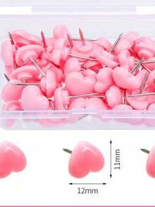 50 buah Pin Jepit Berbentuk Hati Warna Pink yang Lucu - Sempurna untuk Dekorasi Rumah, Sekolah, dan Kantor! - Set - View 2