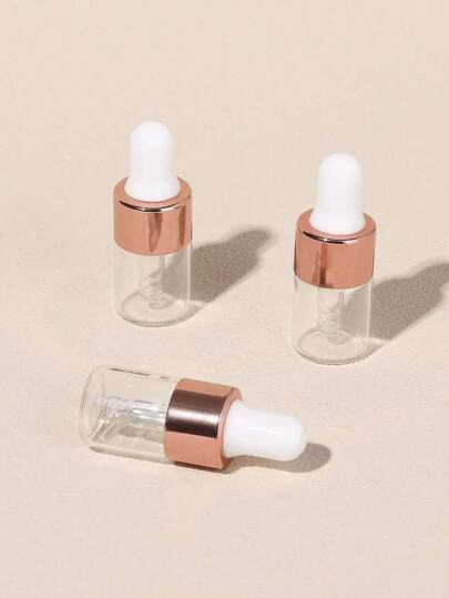 1pc 2ml Mini Rose Gold Dropper Bottle, Glass Bottle, Suitable For Essential Oils, Home Decor In Living Room, Bedroom, Bathroom, Travel Accessories, Wedding, Party, Birthday, Gifts For Men, Mom, Dad, Friends, New Year, Accessories, Funny Gifts, Portable Accessory Storage