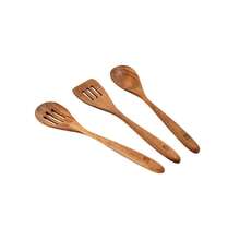 Conjunto San Ignacio COMPACT de 3 peças de utensílios de cozinha em madeira de acácia - Castanho - Ver 1