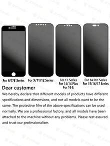 ZYSHI 4 piezas Protector de pantalla de teléfono a prueba de golpes y privacidad, película suave no de vidrio, protector de pantalla de privacidad antirreflejo mate para iPhone 17 Pro Max 16 Pro Max 6.9 pulgadas, antiespía, antihuellas dactilares, compatible con fundas de teléfono, adecuado para iPhone 17E/16 Pro Max/16 Pro/16 Plus/16/15 Pro Max/14 Pro Max/13 Mini/12/11/XS MAX/XR/8+/7 Plus, regalo de cumpleaños, familia, amigos, accesorios de teléfono, a prueba de agua, a prueba de caídas, a prueba de arañazos, regalo del Día de la Madre - 4 piezas - Ver 8
