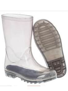Pink Glitter Waterproof Children's Rain Boot R – Durable And Non-Slip High-Top Rain Boot For Girls "Magic Glitter" - 高幫透明煙燻色 - 查看 3