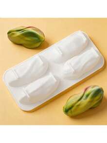 4-Cavity Silicone Chocolate Mold, Shaped Like Pistachios, Mousse Cake Baking Mold, Baking Tool, Party Dessert Baking Supplies - View 4