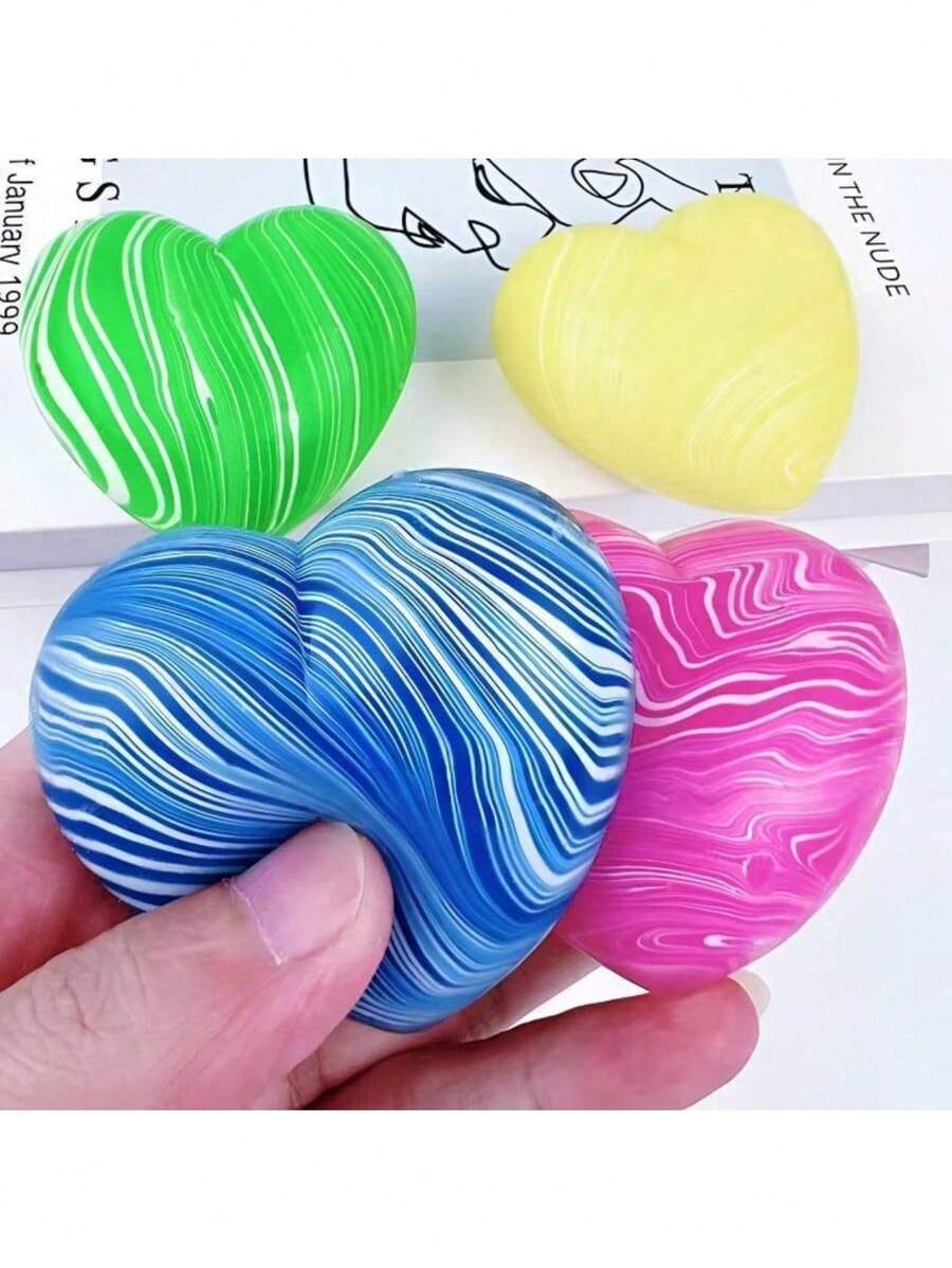 1pc Malt Heart Squeeze Toy, Needo Slow Rebound Stress Relief Tool, Soft Sensory, Relieve Anxiety, Birthday Gift, Valentine's Day Gift, Surprise Gift, Party Favor - Multicolor - View 1