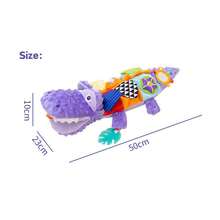 Early Educational Stimulating Doll, Baby Teething & Fine Motor Skills Training Crocodile Plush Doll - Multicolor - View 9