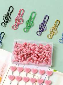 50 buah Pin Jepit Berbentuk Hati Warna Pink yang Lucu - Sempurna untuk Dekorasi Rumah, Sekolah, dan Kantor! - Set - View 6