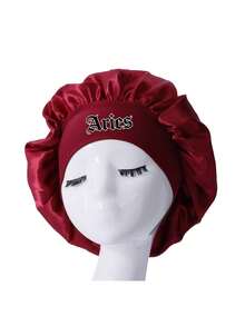 1 Pc 12 Constellation Hats Kids' Bonnet Hat Set Elastic Comfortable Headwear Sleeping Cap And Hairband - Burgundy - View 5