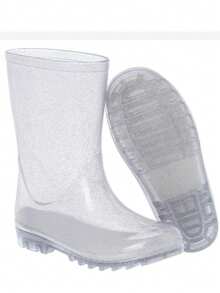 Pink Glitter Waterproof Children's Rain Boot R – Durable And Non-Slip High-Top Rain Boot For Girls "Magic Glitter" - High-top Glitter/Silver - View 4