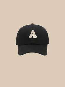 1pc Children's 26 Letter Pattern Baseball Cap, Toddler Boys & Girls Sun Hat, Suitable For Outdoor - Black - View 5