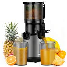 GDOR Cold Press Masticating Juicer Machines, Self Feeding Slow Pure Juicer, 5.3" Extra Feed Chute Fit Whole Vegetable And Fruit, Grey. - Grey - View 9