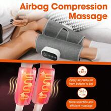 Hailicare Máy mát xa bắp chân bằng khí nóng điện, 3 chế độ, 3 cường độ, 3 mức nhiệt, hẹn giờ tự động 15 phút, sạc qua cổng Type-C, tùy chọn sử dụng một bên/hai bên, giúp giảm mỏi chân và đau nhức cơ bắp, quà tặng Ngày của Mẹ. - Xám - Xem 3