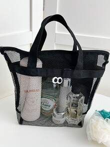 YIYIQCSJ Bolsa de playa de malla de gran capacidad, almacenamiento para habitación infantil, puede contener juguetes de playa, mochila de nylon transpirable con cordón, adecuada para piscina y exteriores - Multicolor - Ver 15