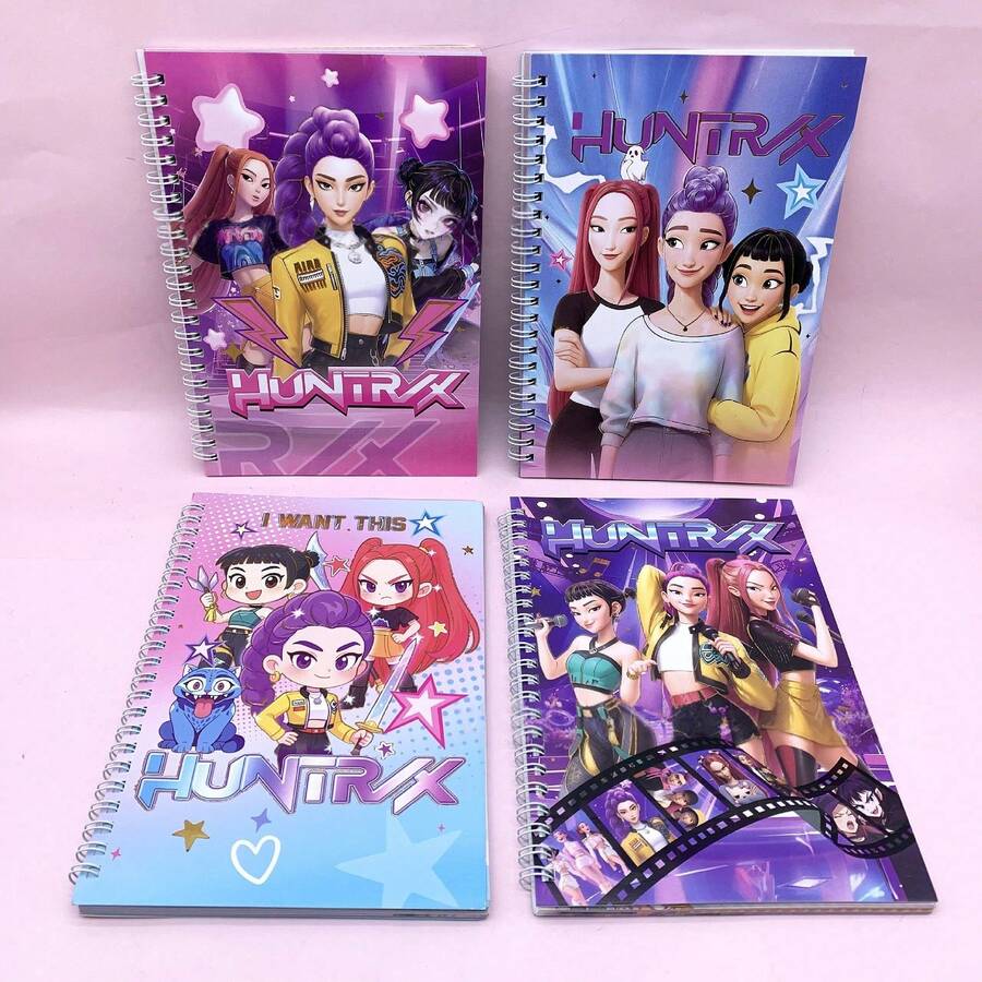 Sổ tay lò xo hình nhóm nhạc thần tượng Kpop Demon Hunters, văn phòng phẩm chất lượng cao, quà tặng tựu trường. - Nhiều màu - Xem 1