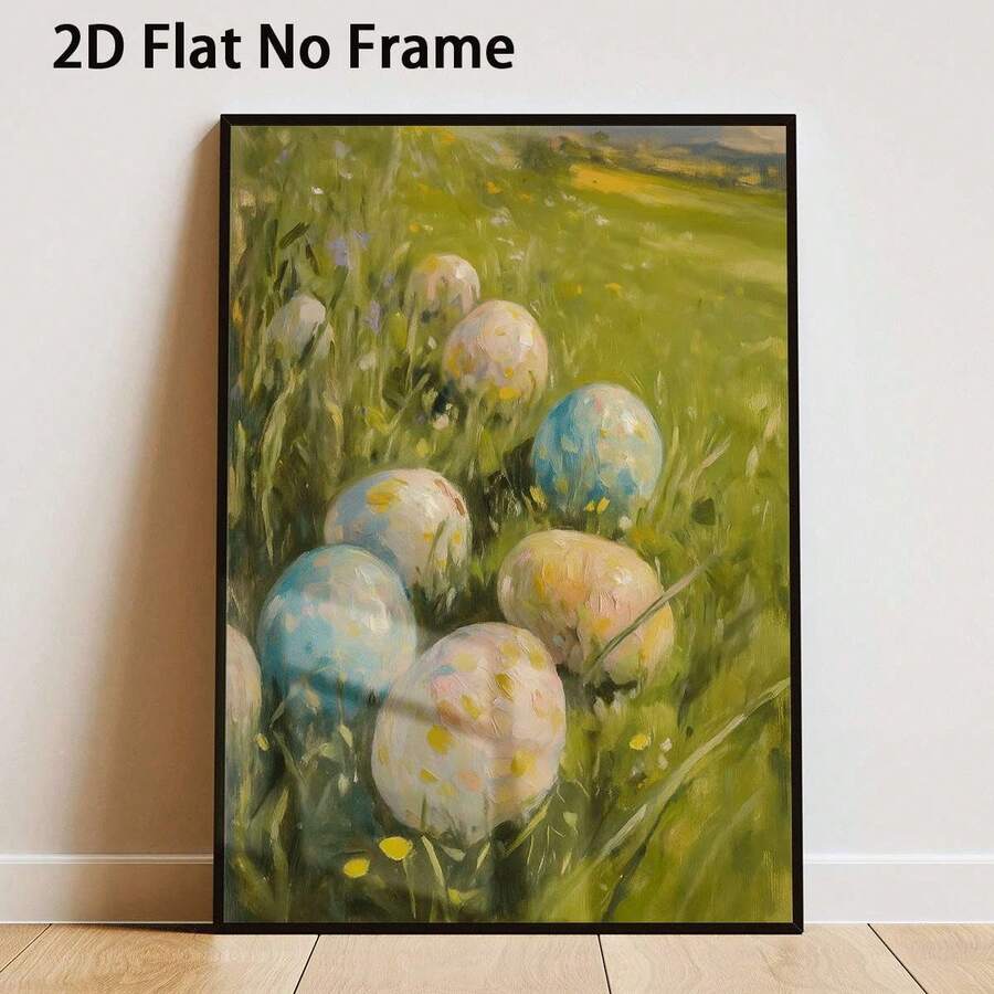 2D Plano, 2D Plano, 1 pieza 2D Plano Impresiones Huevos de Pascua Tema Pósters de Arte Estilo Impresionista Decoración de Pared Sin Marco Impresión en Lienzo Decoración del Hogar Pinturas Colgantes Decoración de Habitación Adecuado para Salas de Estar Dormitorios Cocinas y Oficinas Artes de Pared en Lienzo Fest - Sin marco - Ver 1