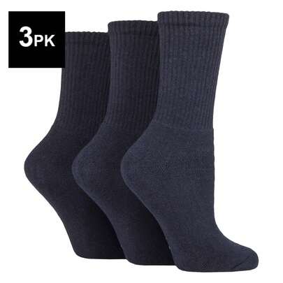 Sock Shop TORE SOCKSHOP TORE - 3 Pack Ladies Plain Crew Cotton Sport Socks
