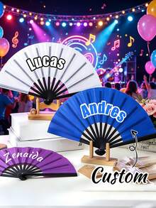Custom Folding Fan,Custom Large Folding Hand Fan Men/Women Rave Fan, YASSS Fan, Concert Merch, Kung Fu Tai Chi Hand Fan Black Vintage Foldable Hand Fans For Dancing, Festival, Gift, Home Decorations, Perfect Accessory For Bachelorette Party, Bachelorette Party Wedding Bridal Shower Decoration - Multicolor - View 6