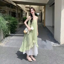 Women Midi Dresses - Green - View 4