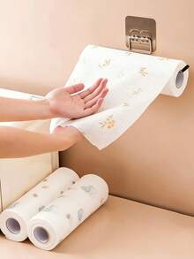 50 Sheets/Roll Disposable Printed Kitchen Paper Towels, Size 19.0cm X 19.5cm - Washable, Slouchy Wipe Cloth, Reusable Kitchen Paper Towels, Kitchen Paper, Disposable Wet Wipes, Independent Multi-Function Cleaning Cloth, Dry & Wet Use - A - View 1