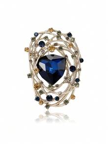Stylish Geometric Crystal Glass Brooches For Women Unisex Rhinestone Pins Banquet Jewelry Clothing Accessories/Friends Gathering Badges New Gifts - Small Glass (4113) - View 7