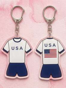 2 Stücke/Set Stolzer Stil Transparent Acryl Schlüsselanhänger für Fußball-Weltmeisterschaft, Multifunktions-Anhänger geeignet für Rucksack, Reisegepäckanhänger, Fitnesstasche Dekoration, Autoschlüsselanhänger, Souvenir für internationale Sportveranstaltungen, Nationalfeiertag Accessoire, täglicher Schlüsselorganisator, perfektes Geschenk für Fußballfans, Reisende und Sportbegeisterte - Verschiedenfarbig - Übersicht 1