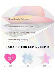 Rave Nipple Pasties Lingerie Accessories For Women Bra Boob Stickers Multicolored Nipple Covers,44987507 - 粉色 - 查看 6