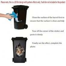 1pc Glow-In-The-Dark Trash Can Decorative Sticker, Fluorescent Sticker, Creative Decal For Funny Home Decor - Trash Can Stickers - View 4