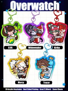 Overwatch Acrylic Keychain, 2D Acrylic Keychain Decoration For Bags/Cars, Game Fans, Student Backpacks, Classic Elements Keychain, Double-Sided Acrylic Keychain, Suitable As Gifts For Family, Friends, And Fans - Please Remove the Protective Film Before Use. - View 2