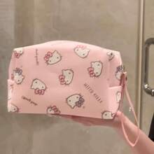 SANRIO 1pc/2pcs Cosmetic Storage Bag, Large Capacity Canvas Zipper Tote/Toiletry Bag. Lightweight And Portable, Ideal For Vacation And Bathroom Storage. Essential For Travel, Suitable For Beach Vacation And Carry-On Luggage - Multicolor - View 10