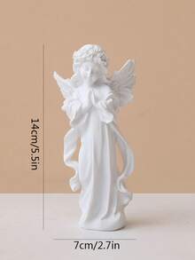 Praying Peace Angel Girl Statue, Seeking Inner Calm, Expressing Empathy, Comfort, Reminiscence, Healing, Hand-Painted Sculpted Figure, Outdoor Garden Decor, Patio And Pond Accent, Ideal Gift Choice, Desktop Ornament, Home Decor - A - View 7