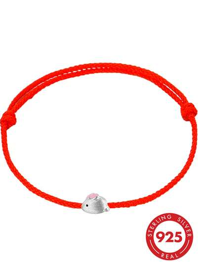 HuooNew 1 chiếc vòng tay bạc 925 hình thỏ nhỏ, dây đỏ, có thể điều chỉnh kích thước, vòng tay dây mảnh tinh tế, quà tặng may mắn cho trẻ em, trang sức tối giản hàng ngày cho người yêu động vật, vòng tay biểu tượng thỏ làm quà tặng