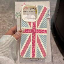 紫色星星图案，时尚设计手机壳，适用于 17/16PM/15PM/13/13MINI/12/11/XS Max/7/SE2，亮面二合一手机壳 - 白色 - 查看 2