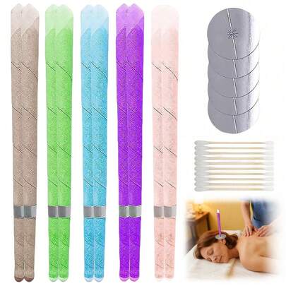 10pcs Hopi Ear Candles, Made Of Beeswax, Ear Wax Candles, 100% Aromatherapy Hollow Cone Candles