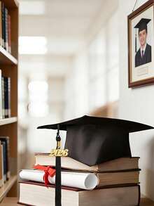 1pc 2026 Gold Tassel Graduation Cap Decor, Suitable For High School And University Graduation Ceremony Decoration, 2026 Graduation Accessory - A - View 3