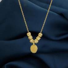 Gold Plated Durian Pendant Necklace, 3D Fruit Charm Necklace, Romantic "Love You All My Life" Jewelry For Women - Yellow 01 - View 4