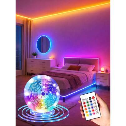 5V USB RGB LED灯带，变色灯带，带遥控器，适用于电视背光、游戏室、卧室和节日装饰——柔性绳灯，长度可选1米至30米