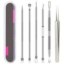 6-Piece Ultra-Precision Acne Tweezers Tool Set - Facial Blackhead Removal Tool - Effectively Cares For And Purifies Facial Skin - Silver - View 10
