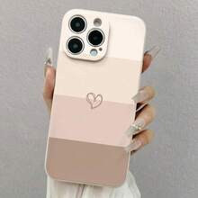 Funda de teléfono suave pintada con forma de corazón Pop para iPhone 11/11 pro/11 pro max/12/12 pro/12 pro max/13/13 pro/13 pro max/14/14 pro/14 pro max/15/15 pro/15 pro max/16/16 pro/16 pro max/17/17 pro/17 pro max - Estilo (1 pieza) - Ver 2