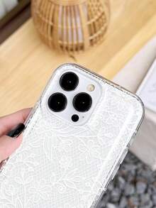 1 buah Casing Ponsel Transparan Lembut Motif Renda Romantis dengan Bantalan Udara, Cocok untuk iPhone 11/12/13/14/15/16 Pro Max - MultiWarna - View 4