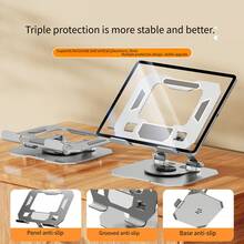 New Tablet Stand, Desktop Live Streaming Phone Holder With 360° Rotating Base, Metal Design, Compatible With Multiple Tablets And Phones, Multi-Angle Adjustable Design, Suitable For Office, Watching Videos, Learning And More - View 6
