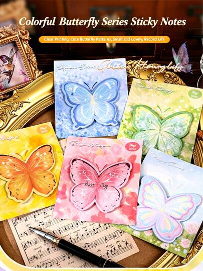 Giấy ghi chú hình bướm và hoa nhiều màu sắc phù hợp để ghi chú hàng ngày trong văn phòng, dùng làm giấy ghi chú dán, giấy ghi chú dán có thể tháo rời, giấy ghi chú dán di động, giấy ghi chú hình bướm, giấy ghi chú hình bướm đẹp, sổ tay di động, sổ bỏ túi, đồ dùng văn phòng, bảng tin nhắn tại nhà và đồ dùng học tập cho học sinh trở lại trường.