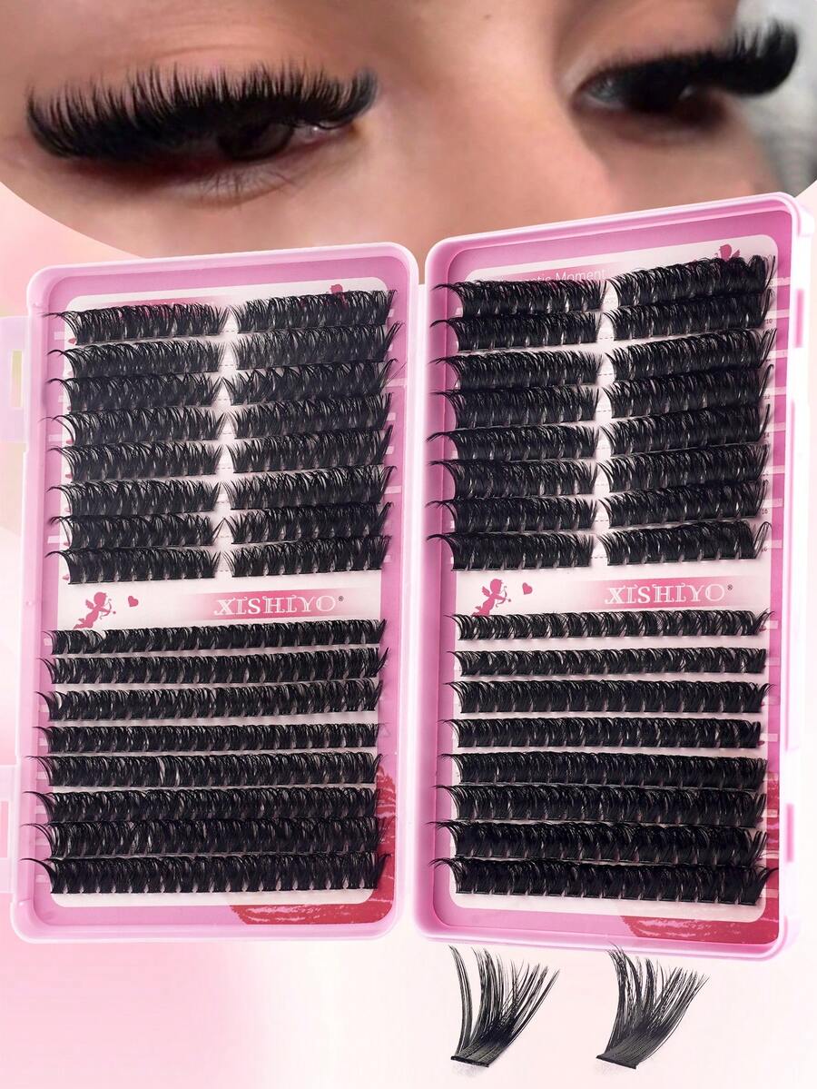 576pcs Individual Eyelashes Book Large Capacity Mixed Length Cluster Eyelashes For Beginner DIY At Home Eyelashes Extensions Set Lash Clusters, Eyelash Clusters, Individual Eyelashes, Lashes, Fake Lashes